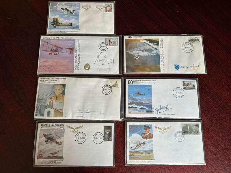 SAAF FIRST DAY COVERS-7 IN TOTAL-SOME WITH ORIGINAL SIGNATURES