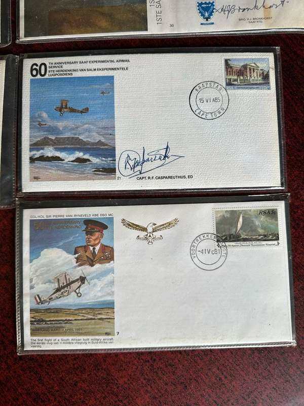 SAAF FIRST DAY COVERS-7 IN TOTAL-SOME WITH ORIGINAL SIGNATURES