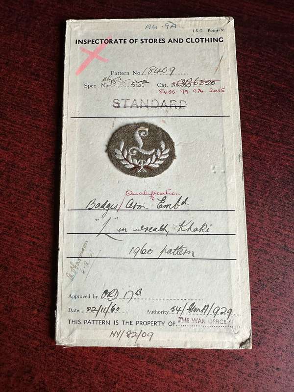 BRITISH PROFICIENCY BADGE-WITH ORIGINAL INSPECTION CARD