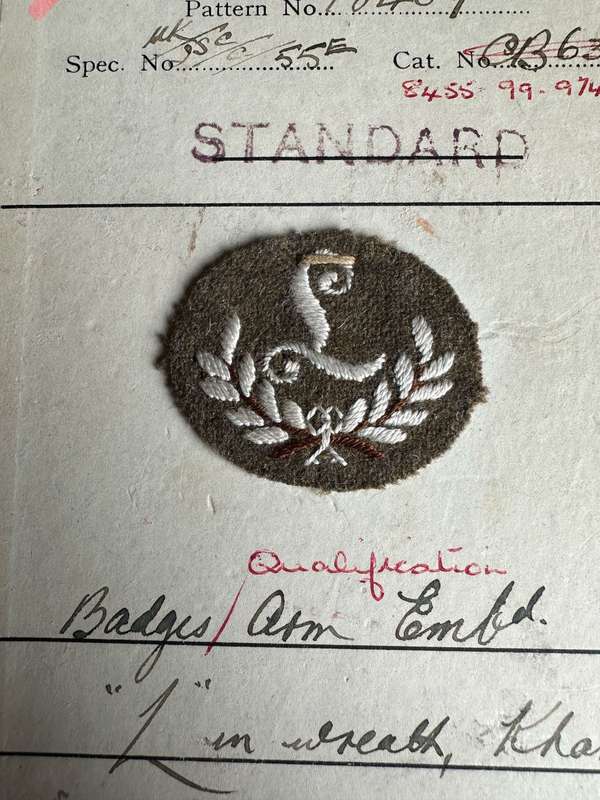 BRITISH PROFICIENCY BADGE-WITH ORIGINAL INSPECTION CARD