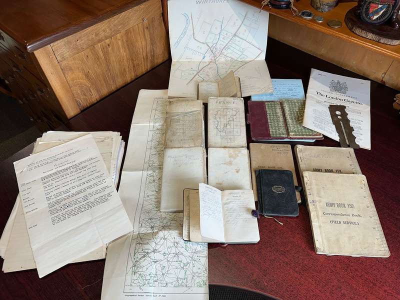 LARGE AND UNIQUE COLLECTION OF WW1 DOCUMENTS AND PERSONNEL MANUSCRIPT, WAR DIARY 1914-18 OF LT. COL