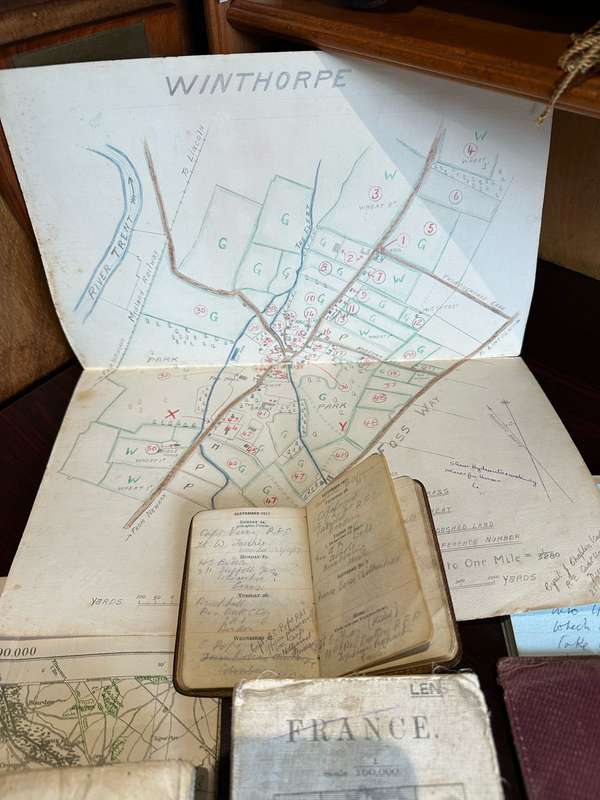 LARGE AND UNIQUE COLLECTION OF WW1 DOCUMENTS AND PERSONNEL MANUSCRIPT, WAR DIARY 1914-18 OF LT. COL