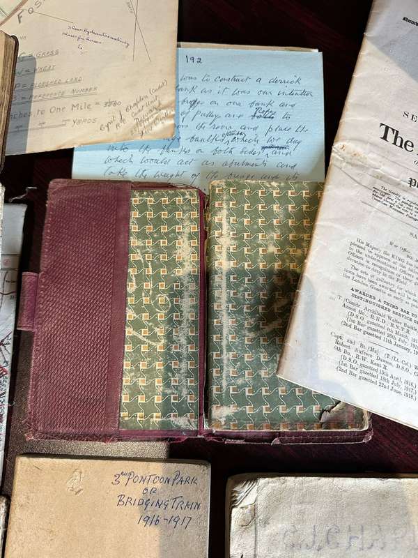 LARGE AND UNIQUE COLLECTION OF WW1 DOCUMENTS AND PERSONNEL MANUSCRIPT, WAR DIARY 1914-18 OF LT. COL