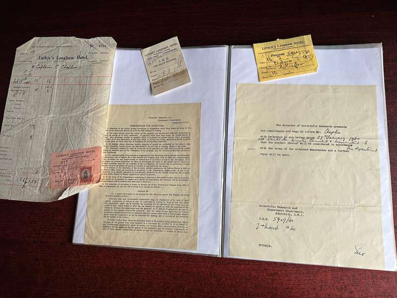 A FILE WITH ALL SORTS OF ORIGINAL WW2 + UNION PERIOD DOCS OF LT. COL. C.J. CHAPLIN M.C. ,ROYAL ENGIN