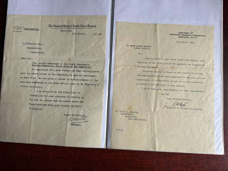 A FILE WITH ALL SORTS OF ORIGINAL WW2 + UNION PERIOD DOCS OF LT. COL. C.J. CHAPLIN M.C. ,ROYAL ENGIN