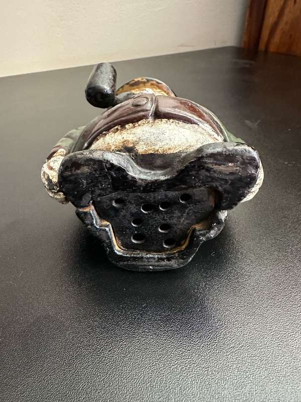 BOER WAR CARICATURE MONEY BOX DEPICTING PRESIDENT KRUGER-CAST IRON MONEY BOX-GOOD CONDITION