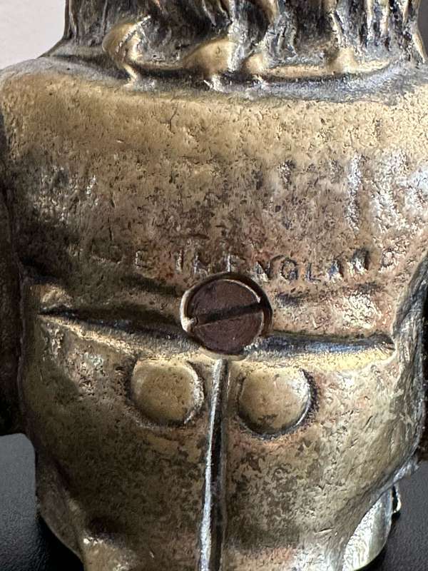 BOER WAR CARICATURE MONEY BOX DEPICTING PRESIDENT KRUGER-SOLID BRASS-GOOD CONDITION-MADE IN ENGLAND