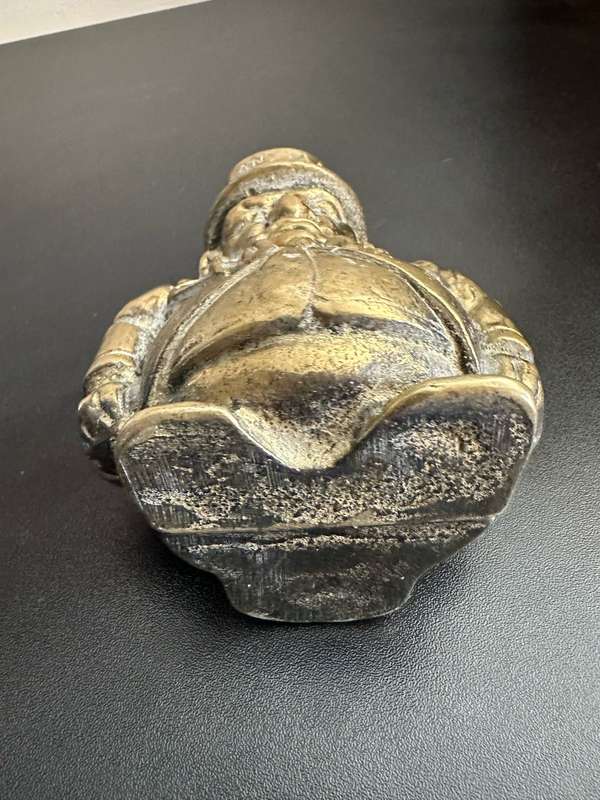 BOER WAR CARICATURE MONEY BOX DEPICTING PRESIDENT KRUGER-SOLID BRASS-GOOD CONDITION-MADE IN ENGLAND