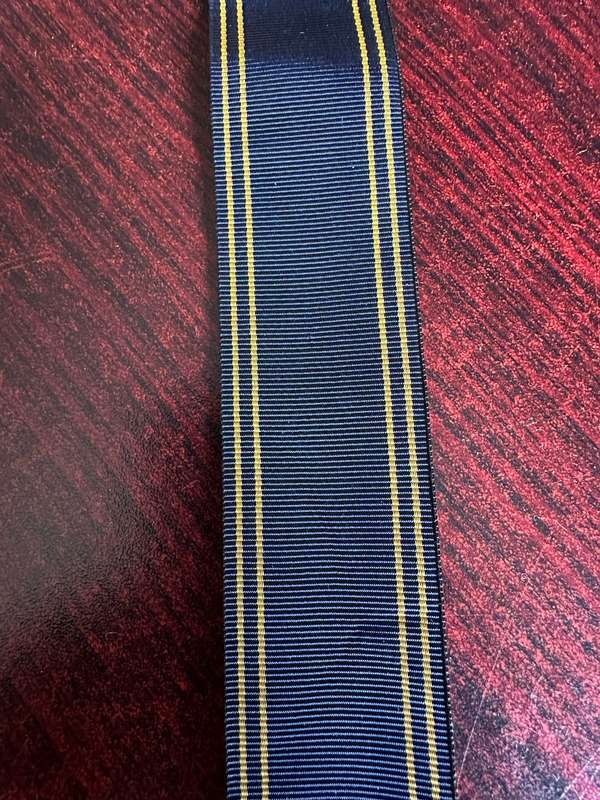 ZIM POLICE EFFICIENCY MEDAL- 20 YEAR-FULL SIZE MEDAL RIBBON-SOLD IN LENGTHS OF 15 CM