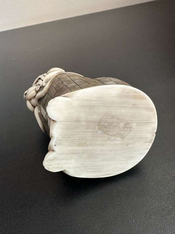JOHN BICCARD,CRUSHED MARBLE ,SHERLOCK HOUND SCULPTURE 110MM-GOOD CONDITION