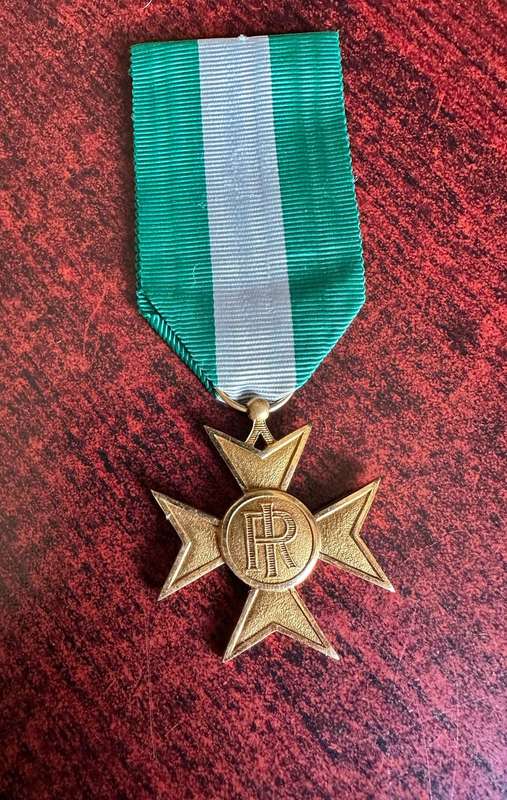 ITALIAN MILITARY LONG SERVICE CROSS GOLD CROSS FOR 25 YEARS OF SERVICE