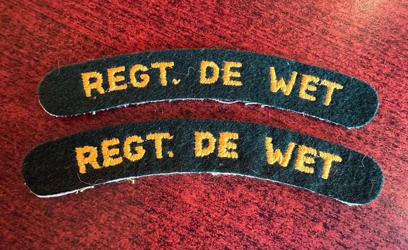 REGT. DE WET TITLE PAIR-1970'S