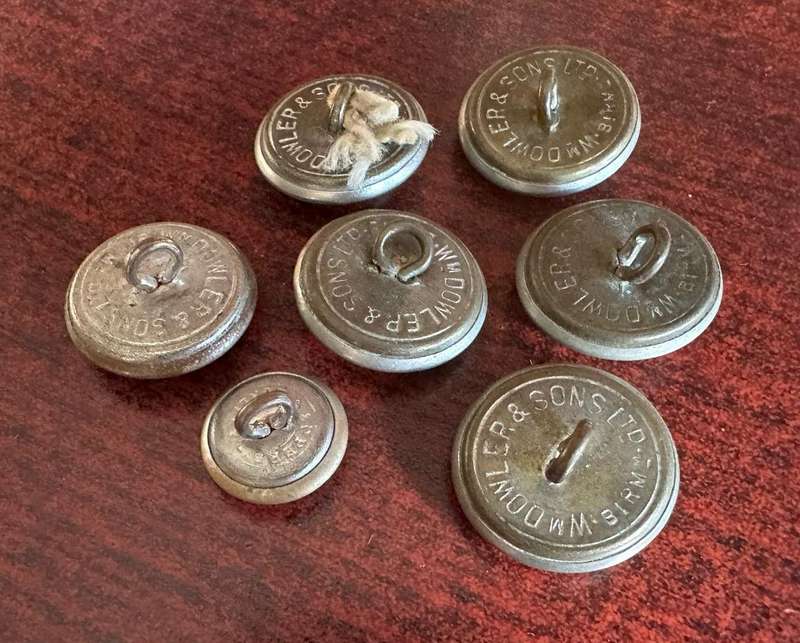 ROYAL NATAL CARBINEERS WHITE METAL TUNIC BUTTONS