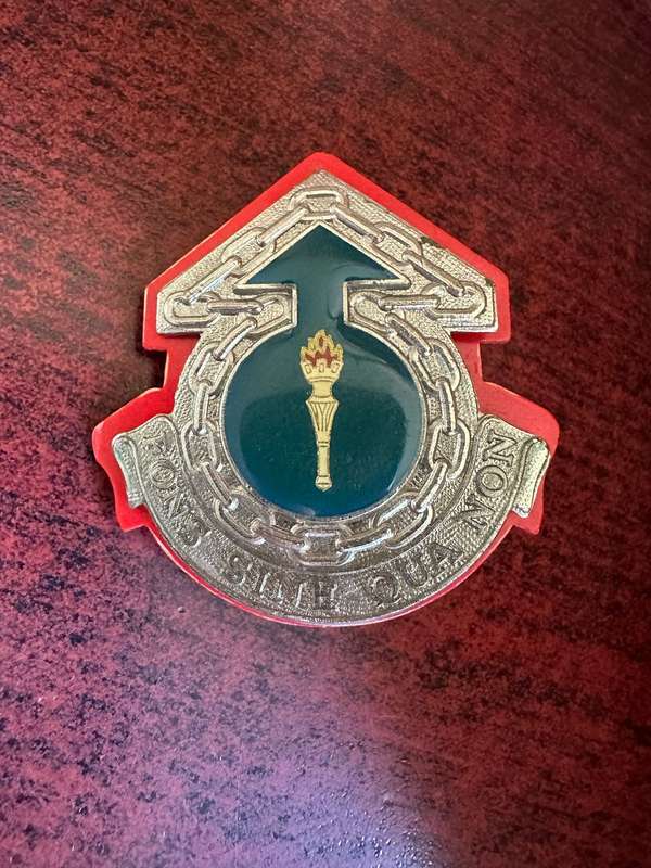 ORDNANCE SERVICES SCHOOL, CAP BADGE-APPROVED IN 1987- 2X SCREW LUGS