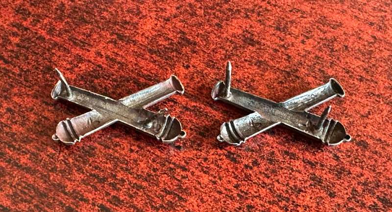 S.W.A.T.F ARTILLERY COLLAR BADGE PAIR-PINS COMPLETE