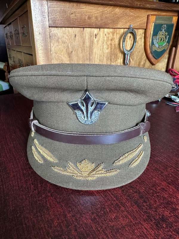 CORPS OF PROFESSIONAL OFFICERS PEAKED CAP -APPROVED 1978-SIZE 57-GOOD CONDITION