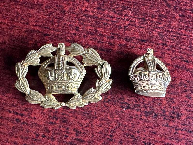SA ARMY RANK BADGES FOR COMPANY SERGEANT MAJOR (CROWN) 1912-1950'S AND SERGEANT MAJOR CLASS 2 1920'S