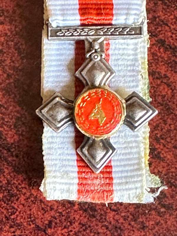 MINIATURE SADF ARMY CROSS,SILVER MARKED