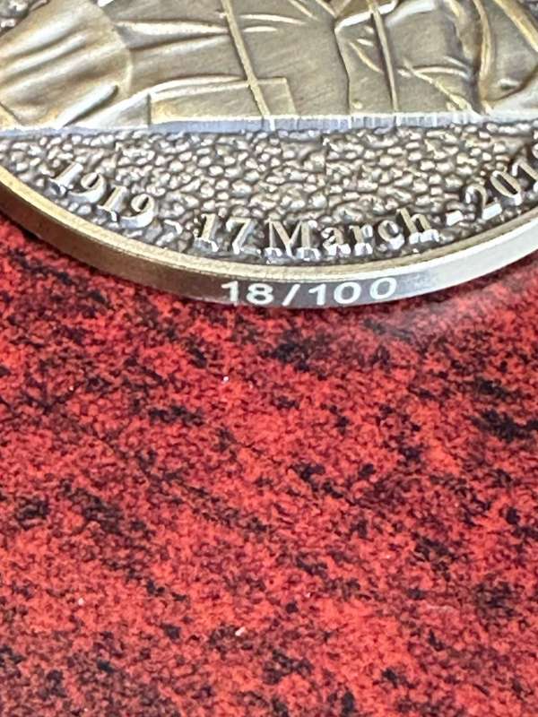 LT. COL. HOARE CHALLENGE COIN NO 18 OF ONLY 100 MADE WITH CERTIFICATE OF AUTHENTICITY (ORIGINAL SIGN