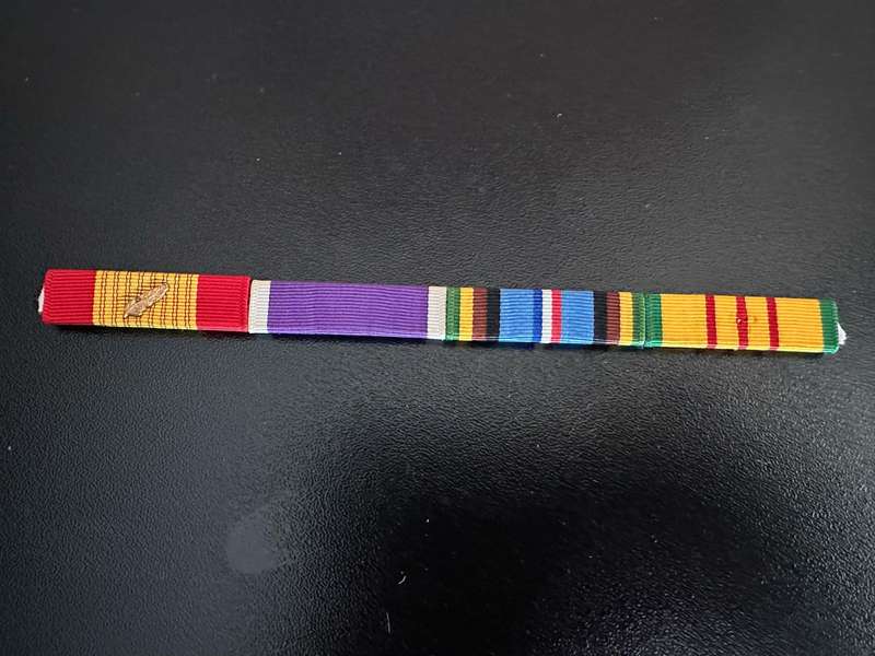 FULL SIZE MEDAL RIBBON (VIETNAM) THE FOLLOWING: GALLANTRY CROSS 1ST CLASS/ PURPLE HEART/ EXPEDITIONA