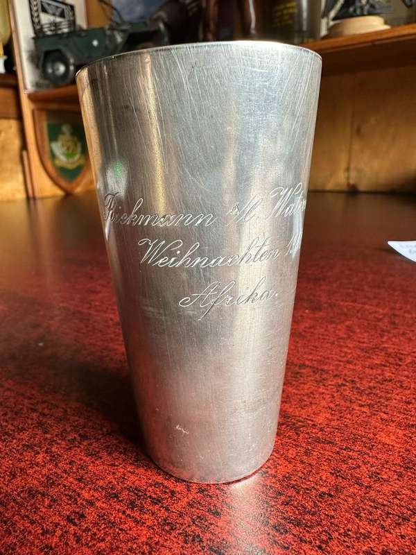 GERMAN SWA HALLMARKED SILVER SHOOTING PRIZE CUP-ENGRAVED RICKMANN S/1 WATERMEYER WEINACHTEN 1901 AFR