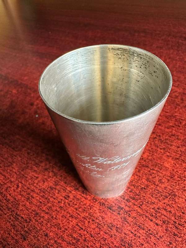 GERMAN SWA HALLMARKED SILVER SHOOTING PRIZE CUP-ENGRAVED RICKMANN S/1 WATERMEYER WEINACHTEN 1901 AFR