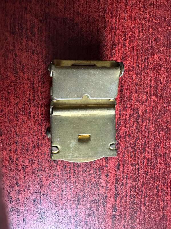 SA NAVY STANDARD BUCKLE ON WHICH A BRASS CPO'S SLEEVE RANK INSIGNIA BADGE HAS BEEN FITTED-THIS WAS A