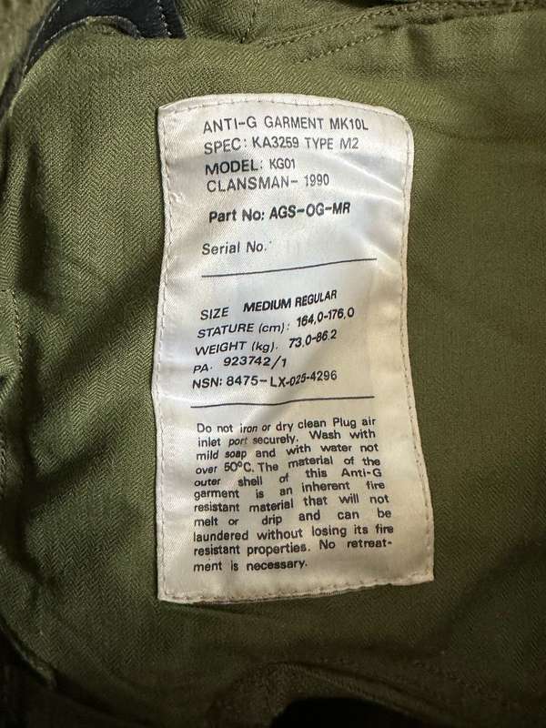 SAAF G-SUIT,SPECIFIC USED IN THE MIRAGE-LOOK AT MARTIN BAKER EJECTION SEAT BUCKLES AND CLIPS-MADE BY