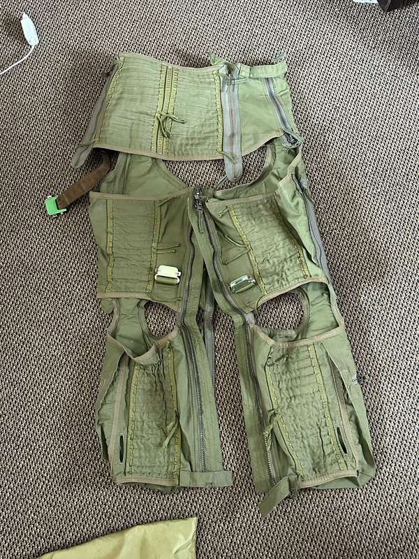 SAAF G-SUIT,SPECIFIC USED IN THE MIRAGE-LOOK AT MARTIN BAKER EJECTION SEAT BUCKLES AND CLIPS-MADE BY