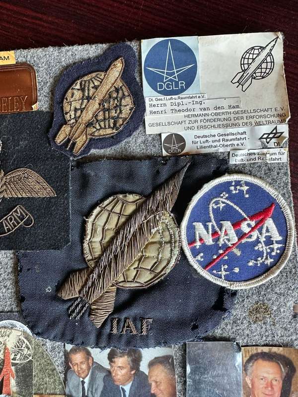 LARGE SELECTION OF BADGES PAPER CLIPS ETC. WHO BELONGED TO HENRI THEODOR VAN DEN HAM-HE WAS A MEMBER