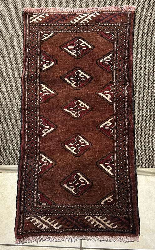 AUTHENTIC AFGHAN HAND KNOTTED PERSIAN CARPET-DIMENSIONS 94X44 CM
