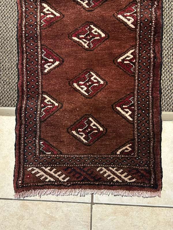 AUTHENTIC AFGHAN HAND KNOTTED PERSIAN CARPET-DIMENSIONS 94X44 CM