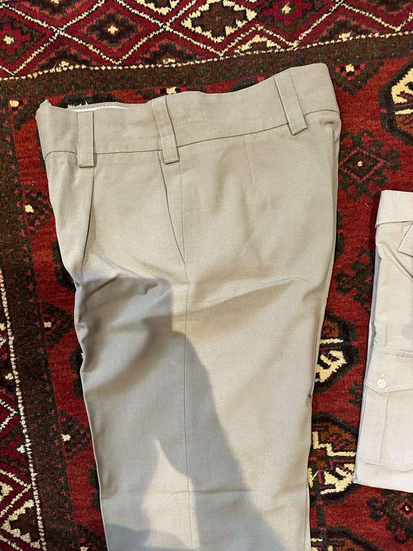 SADF BORDER WAR PERIOD,STEP OUT TROUSERS-SIZE 32-PIPE LENGTH 80CM-SHIRT SIZE MEDIUM