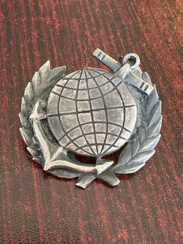 SA navy marine, grey metal. Flatter strike,breast badge. 2 Pins