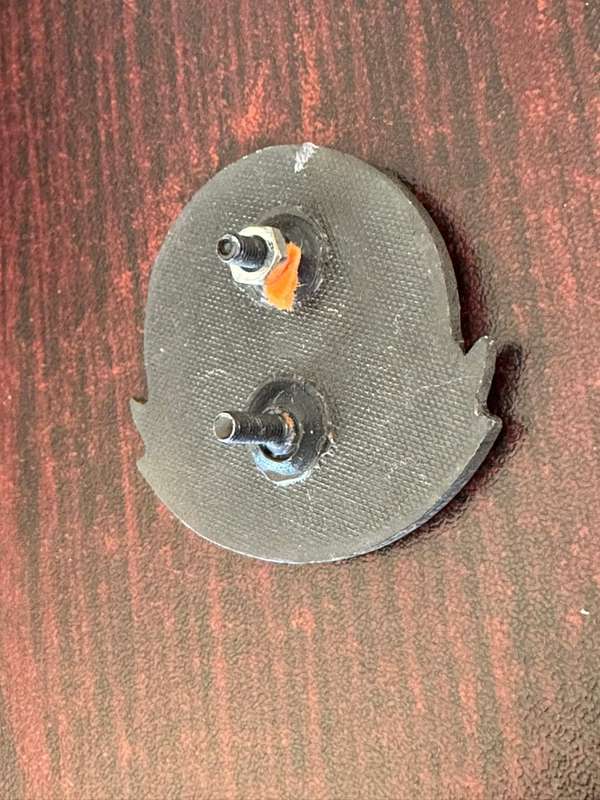 9 SA infantry beret badge. Worn late 1980's-1990's. 2 x Screw lugs