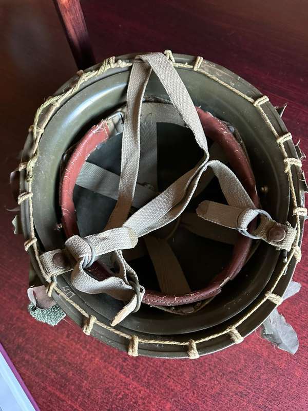 SA parabat Otan style helmet used by the SADF 1970's. Scarce. The helmet is in complete and very goo