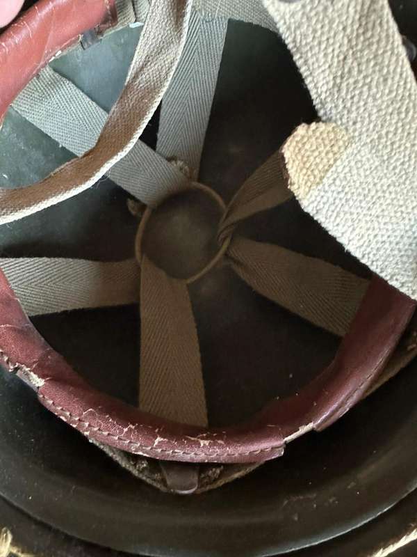 SA parabat Otan style helmet used by the SADF 1970's. Scarce. The helmet is in complete and very goo