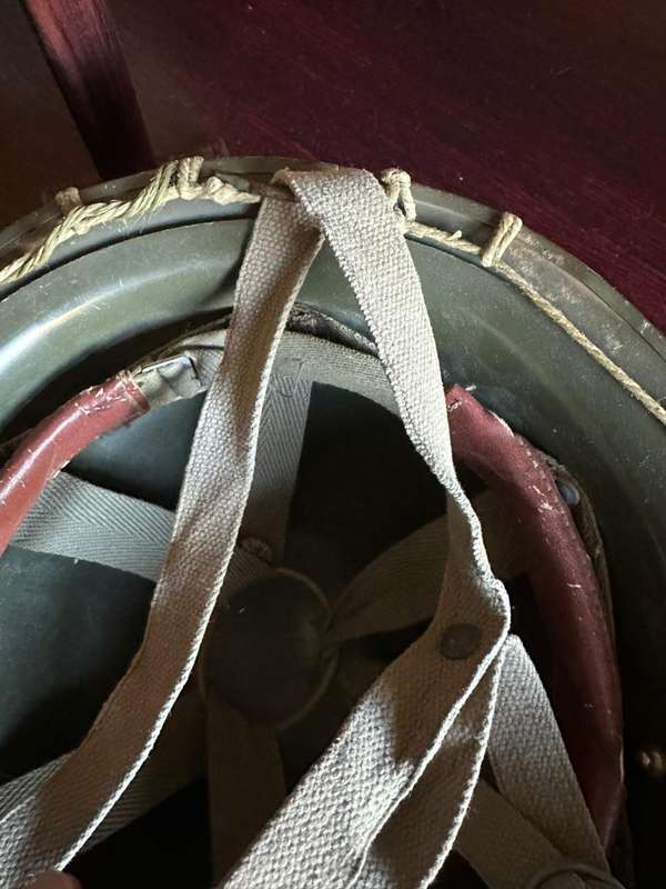 SA parabat Otan style helmet used by the SADF 1970's. Scarce. The helmet is in complete and very goo