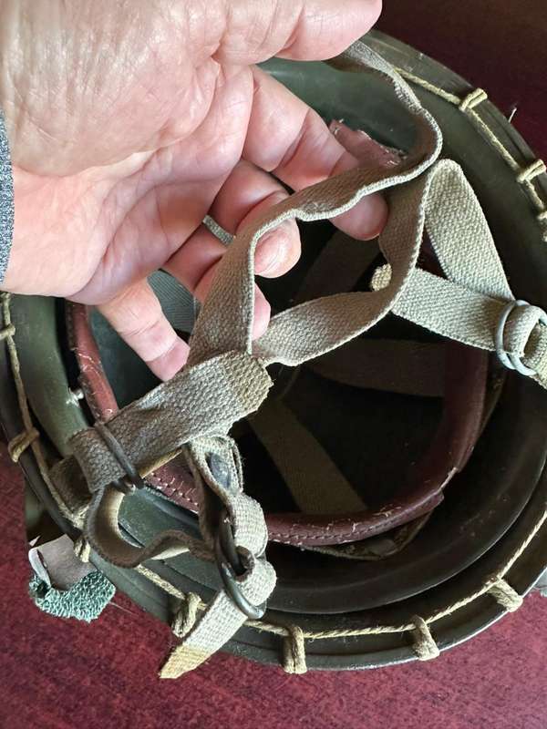SA parabat Otan style helmet used by the SADF 1970's. Scarce. The helmet is in complete and very goo