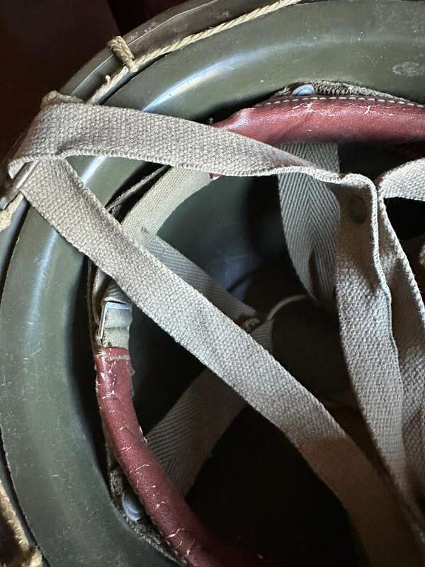 SA parabat Otan style helmet used by the SADF 1970's. Scarce. The helmet is in complete and very goo