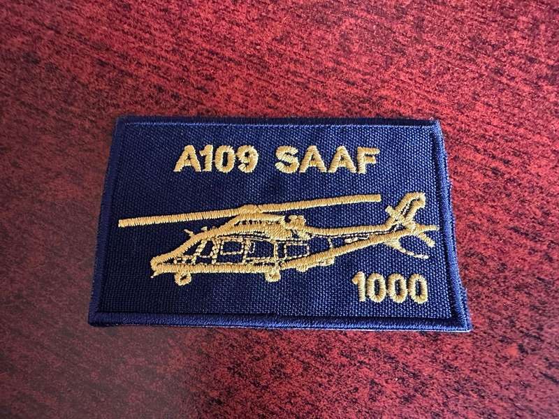 SAAF A109 flight patch. 1000 Hours