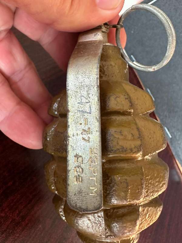 Russian F-1 hand grenade. In service from 1939 to current. Used during the Rhodesian and SA bush war