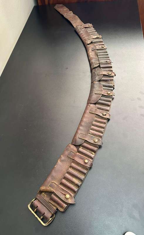 Boer War Mauser bandolier. Maker stamped and dated 1901. Good and complete condition, considering ag
