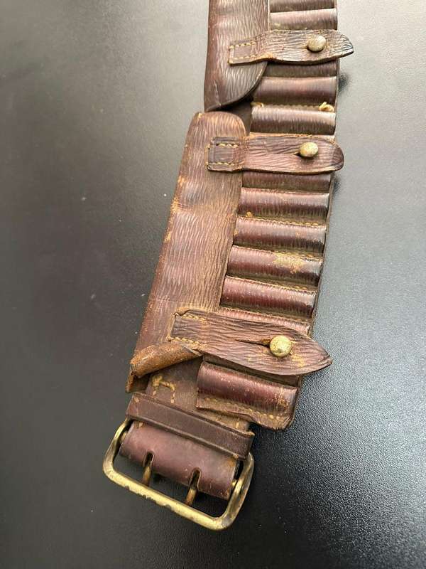 Boer War Mauser bandolier. Maker stamped and dated 1901. Good and complete condition, considering ag