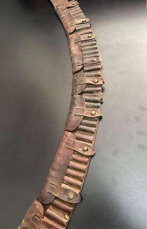 Boer War Mauser bandolier. Maker stamped and dated 1901. Good and complete condition, considering ag