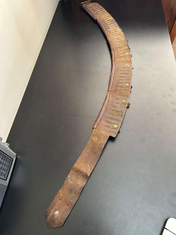 Boer War Mauser bandolier. Maker stamped and dated 1901. Good and complete condition, considering ag