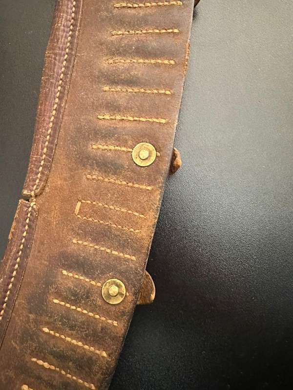 Boer War Mauser bandolier. Maker stamped and dated 1901. Good and complete condition, considering ag