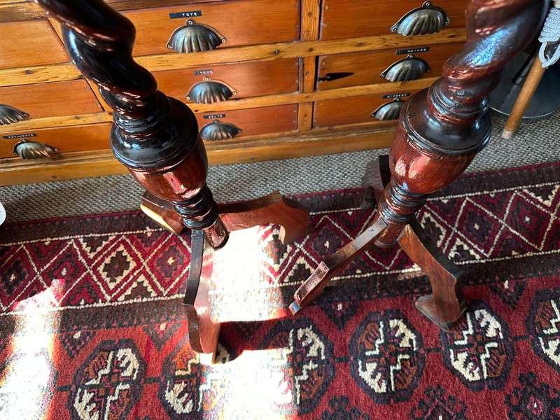 Pair of Stinkwood Barley Twist Gueridans 330x 960 mm.
