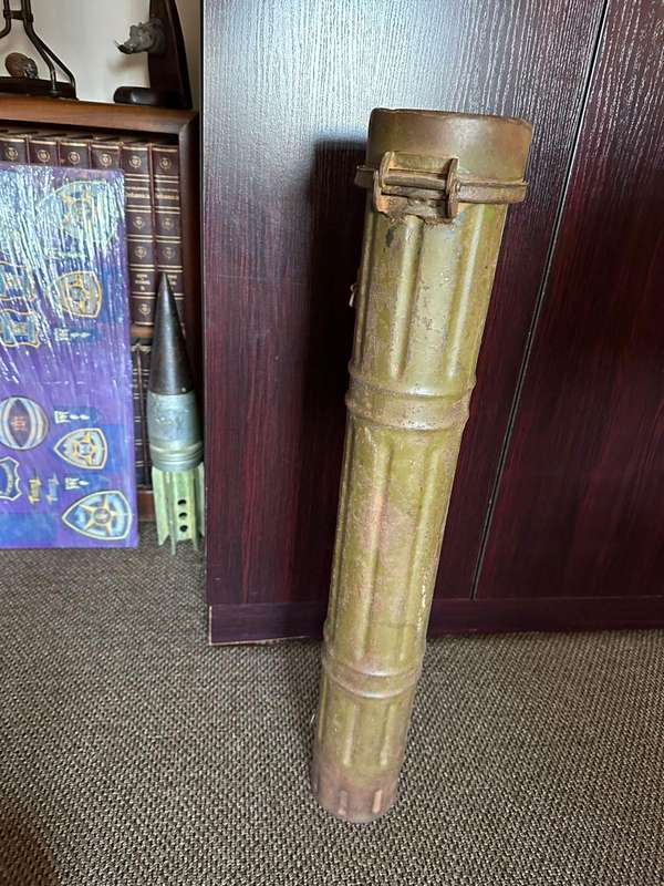 Rhodesian war period,metal RPG holder. Height 74 cm.