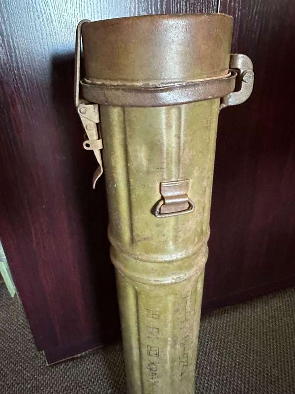 Rhodesian war period,metal RPG holder. Height 74 cm.